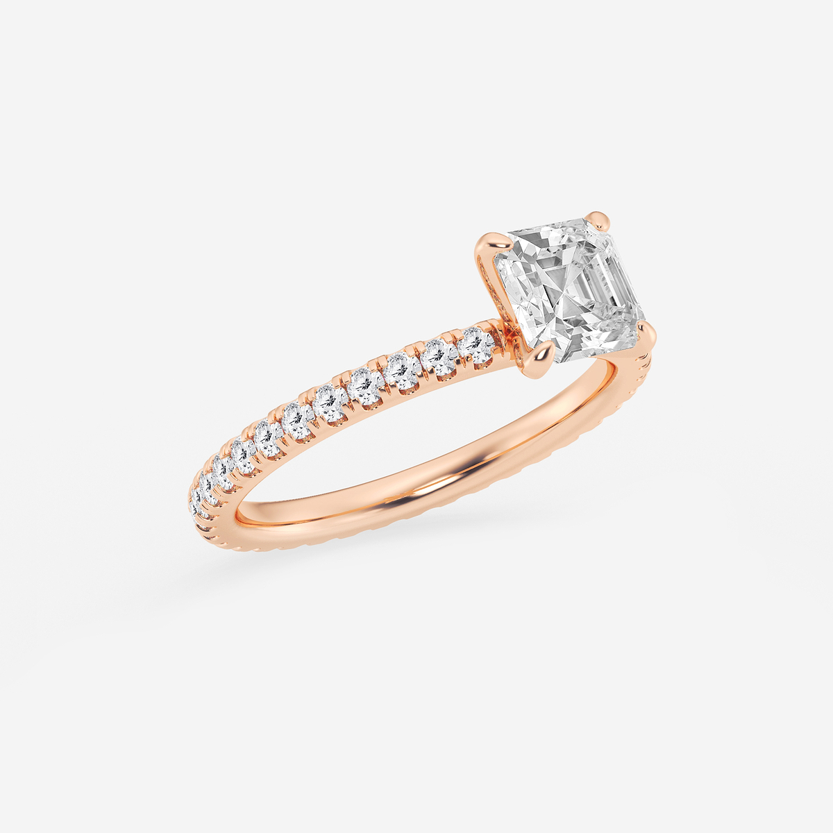 Additional Image 1 for  1 1/2 ctw Asscher Lab Grown Diamond Eternity Engagement Ring